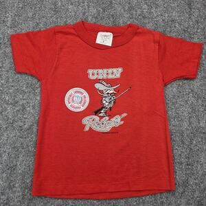 Vintage UNLV Rebels Shirt Youth Kids 5 Red NCAA Basketball Tee 80s Deadstock